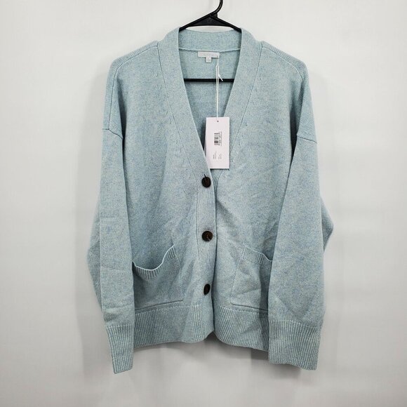 Calme Pocket Cardigan Women Size Large NWT Wool Cashmere Blend Oversized - Picture 4 of 15